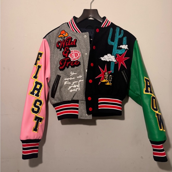 First Row Varsity Jacket - Patchwork Letterman - Size Small - Picture 1 of 4